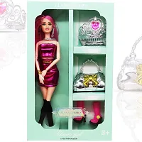 Beautiful Doll Toy Set with Movable Joints and Other Ornaments for Girls  Height - 30 Cm-thumb4
