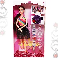 2 Pcs Long Hair Trending pretty/Cute Doll Set with Moveable Joint  Other Ornaments Pack of 1-thumb1