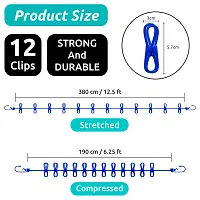 Cloth Drying Rope with 12 Clip Hook, Pack of 2-thumb3