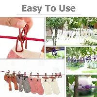 Cloth Drying Rope with 12 Clip Hook, Pack of 2-thumb2