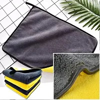 Aseenaa 800 GSM, Microfiber Double Layered Cloth 40x60 Cms 3 Piece Towel Set, Extra Thick Microfiber Cleaning Cloths Perfect for Bike, Auto, Cars Both Interior and Exterior-thumb2