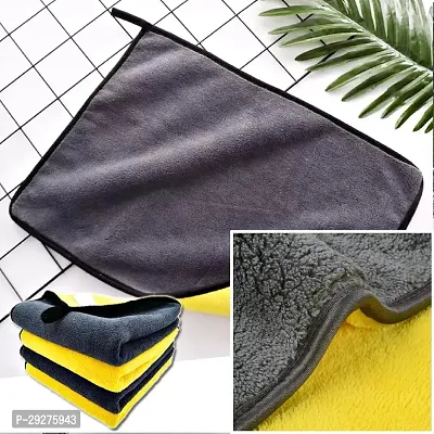 Aseenaa 800 GSM, Microfiber Double Layered Cloth 40x60 Cms 3 Piece Towel Set, Extra Thick Microfiber Cleaning Cloths Perfect for Bike, Auto, Cars Both Interior and Exterior-thumb3