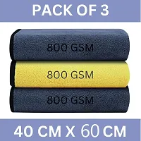 Aseenaa 800 GSM, Microfiber Double Layered Cloth 40x60 Cms 3 Piece Towel Set, Extra Thick Microfiber Cleaning Cloths Perfect for Bike, Auto, Cars Both Interior and Exterior-thumb3