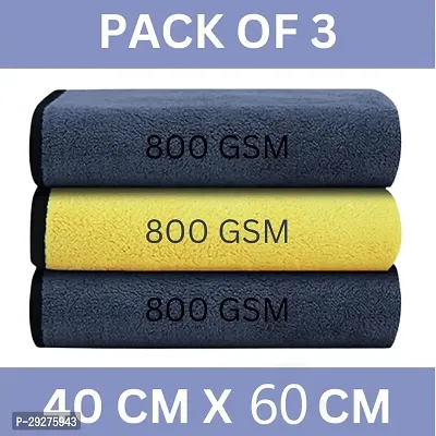 Aseenaa 800 GSM, Microfiber Double Layered Cloth 40x60 Cms 3 Piece Towel Set, Extra Thick Microfiber Cleaning Cloths Perfect for Bike, Auto, Cars Both Interior and Exterior-thumb4