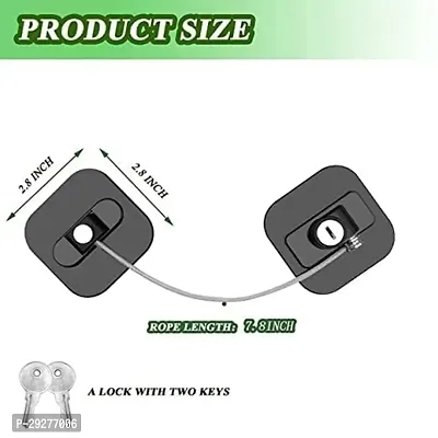 Aseenaa Fridge Lock, 2 Pack Refrigerator Lock For Kids With Keys In Black Color, Child Locks For Cabinets, Drawers, Refrigerator, Oven, Toilet-thumb2