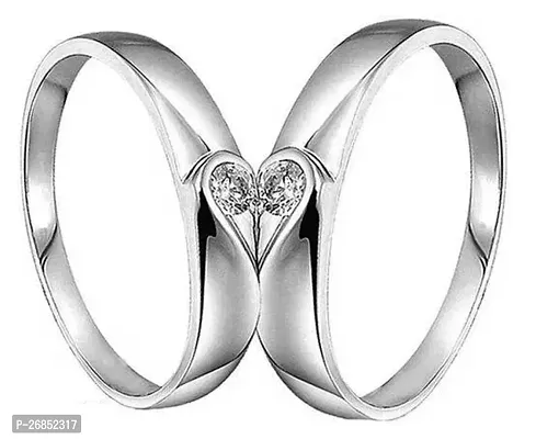 Reliable Silver Alloy American Diamond Ring For Women Pack Of 2-thumb0