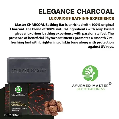 AYURVED MASTER Organic Elegance Charcoal Paraben and Sulphate Free- Skin Whitening Soap - 125 GM-thumb4