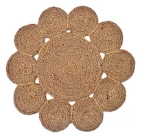 TSUKUYOMI Pack of 4 Jute Rustic Vintage Placemat for Dining Table, Bedside Table, Tea Coaster, Plate mat, Decoration mat 12 x12 inch/30 cm (O Tikki Beige)-thumb3