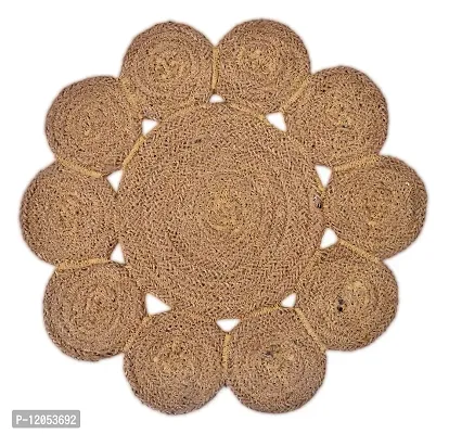 TSUKUYOMI Pack of 4 Jute Rustic Vintage Placemat for Dining Table, Bedside Table, Tea Coaster, Plate mat, Decoration mat 12 x12 inch/30 cm (O Tikki Beige)-thumb4