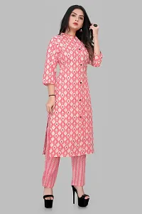 Women's Cotton Blend Printed Straight Kurta with Pant-thumb3