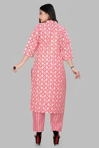 Women's Cotton Blend Printed Straight Kurta with Pant-thumb1