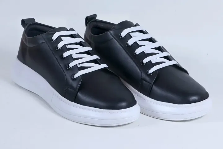 Stylish PU Solid Sneakers For Men