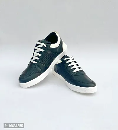 Stylish PU Solid Sneakers For Men