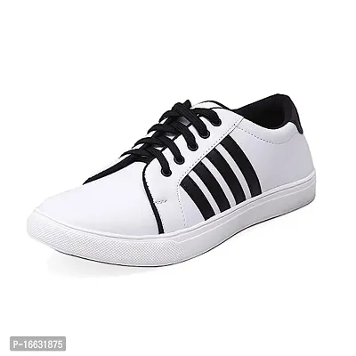 Stylish PU Solid Sneakers For Men-thumb0