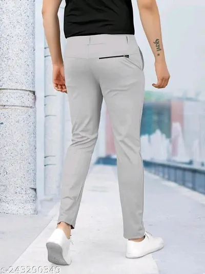 sporty Chic Single Button Track Pant with Zip and Back PocketDry fit  polyester lycra