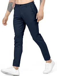 Navy blue button track pant for men-thumb3
