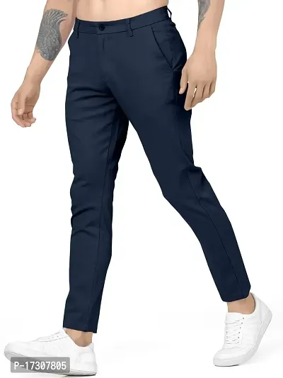 Navy blue button track pant for men-thumb4