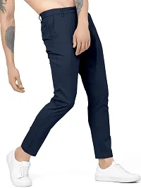 Navy blue button track pant for men-thumb2