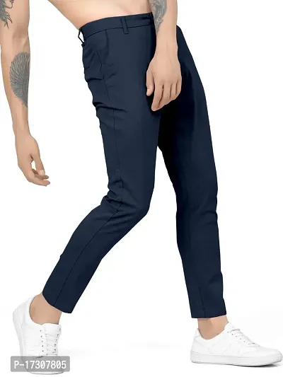 Navy blue button track pant for men-thumb3