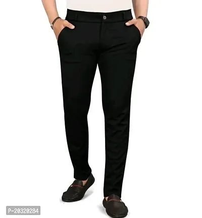 Black color casual trouser for men| Black color track pant for men with back pocket-thumb0