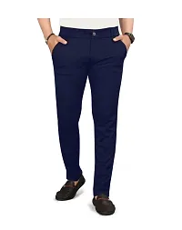 Navy blue casual trouser for men| Navy blue button track pant for men-thumb1