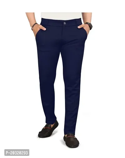 Navy blue casual trouser for men| Navy blue button track pant for men-thumb2