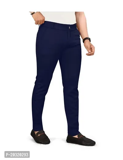 Navy blue casual trouser for men| Navy blue button track pant for men-thumb4