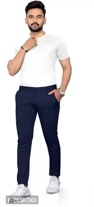 Navy blue trouser for men| Black pant for men| Black button pants for men| Black trouse track pant for men-thumb0