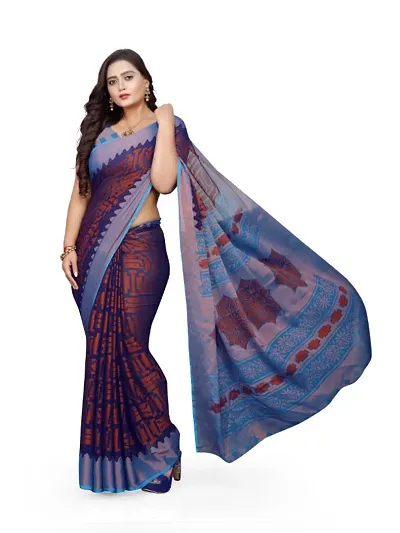 Classic Brasso Printed Saree with Blouse piece