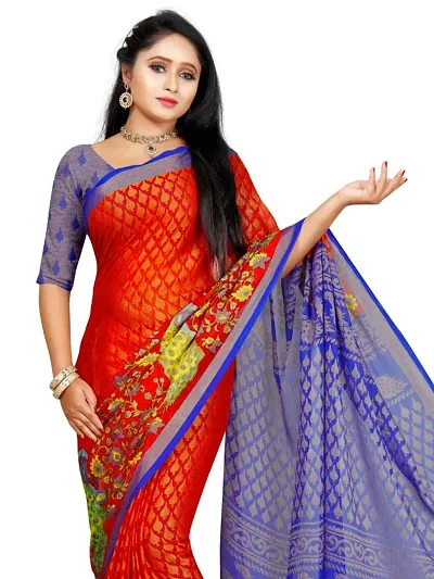 Geometric Print Mysore Brasso Saree