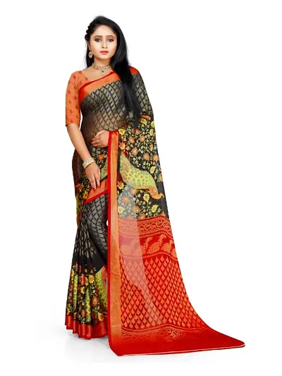 Stylish Blend Saree with Blouse piece For Women