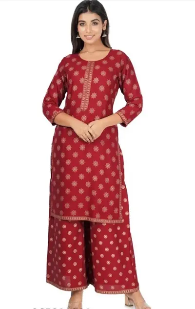 Stylish Rayon Solid Stitched Kurta For Women