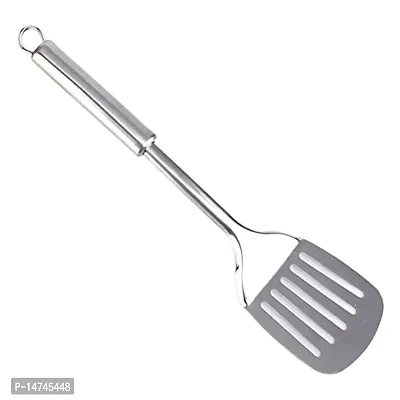 Turner|Stainless Steel Cooking Turner|Nonstick Slotted Turner For Dosa|Roti|Omlette|Parathas|Pavbhaji|8 Cm (Silver)-thumb0