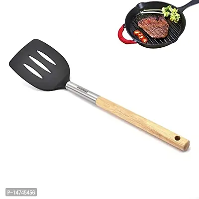 Spatula Turner With Heat Resistant Wooden Handle, Kitchen Utensil Cooking (14 Inch)