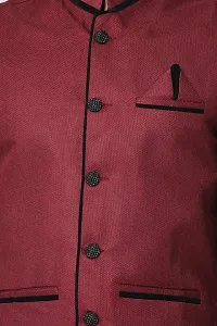 A P Creation Nehru Jacket Men Latest Nehru Jacket Sleeveless Solid Waistcoats Color Maroon 38-42-thumb1