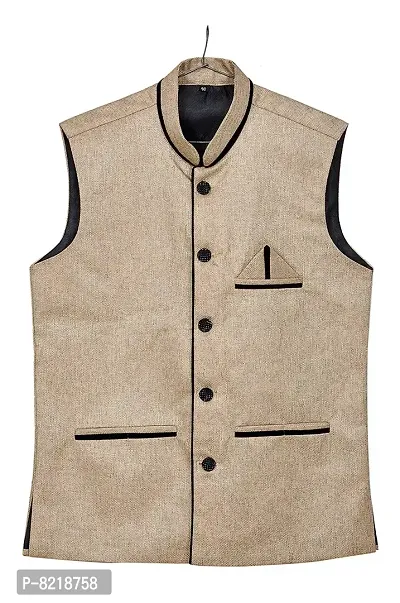 A P Creation Stylish Nehru Jacket Modi Jacket For Boy's and Men's-thumb0