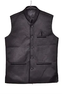 Black Nehru Jackets   Vests For Men-thumb2