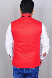 A P Creation Waistcoat | Wedding and Festival Men's Wear | Ethnic Nehru Jacket | Red Nehru Jacket | Men's Wear-thumb2