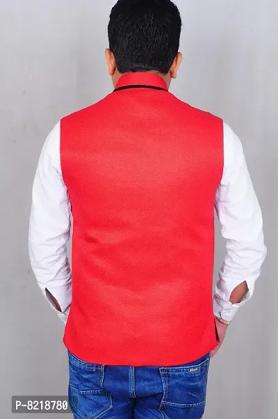 A P Creation Waistcoat | Wedding and Festival Men's Wear | Ethnic Nehru Jacket | Red Nehru Jacket | Men's Wear-thumb3