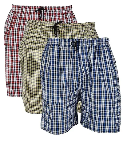 Mens Comfortable Boxer Running Cycling gym night Shorts Capri - Multicoloured (Pack of 3)