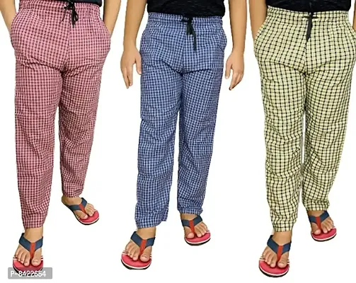 A P Creation / Men Comfortable Checkered Lower Pajama Size - Multicoloured (Pack of 3)-thumb0