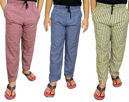 A P Creation / Men Comfortable Checkered Lower Pajama Size - Multicoloured (Pack of 3)