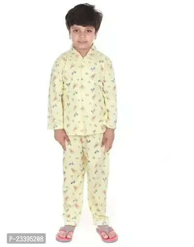 Kids Boys Full Sleeve Cotton Stylish Nightsuit Night Dress
