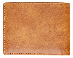 Stylish Artificial Leather Tan Solid 8 Compartments Wallet For Men-thumb2