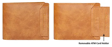 Stylish Artificial Leather Tan Solid 8 Compartments Wallet For Men-thumb1