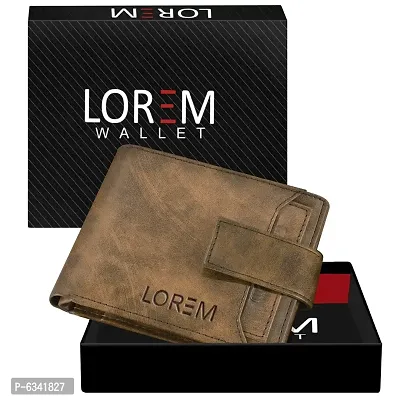 Stylish Artificial Leather Brown Solid 7 Compartments Wallet For Men