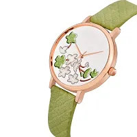 LORTTA LT- 501 Green Flower Round Dial Analog Women Watch For Girls-thumb1