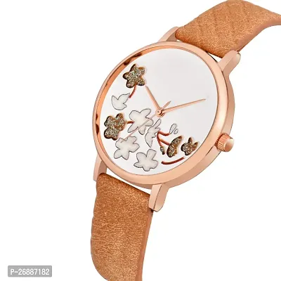 LORTTA LT- 503 Brown Flower Round Dial Analog Women Watch For Girls-thumb5