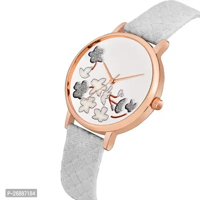 LORTTA LT- 505 Grey Flower Round Dial Analog Women Watch For Girls-thumb3