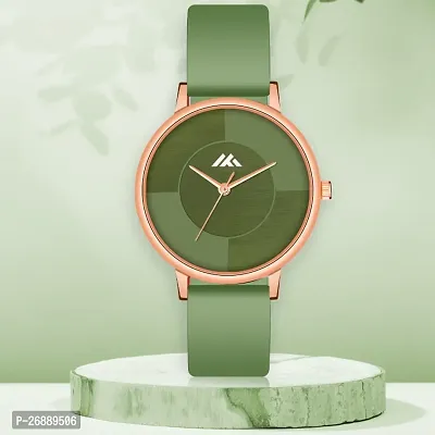 LORTTA LT- 537 Green Two Tone Round Dial Silicone Belt Analog Women Watch For Girls-thumb0